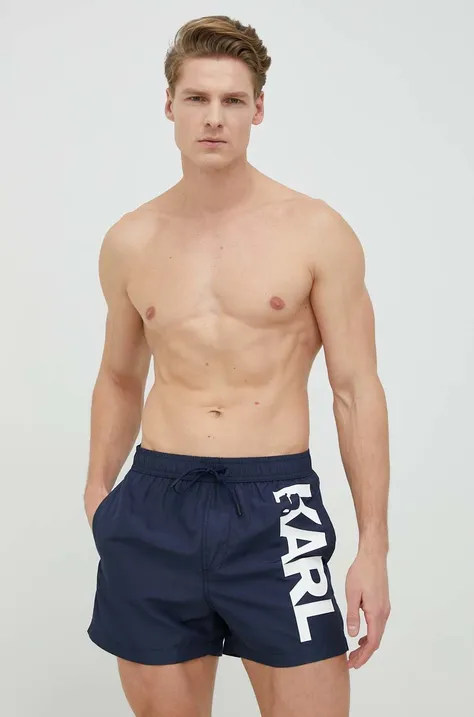 Kopalne kratke hlače Karl Lagerfeld mornarsko modra barva