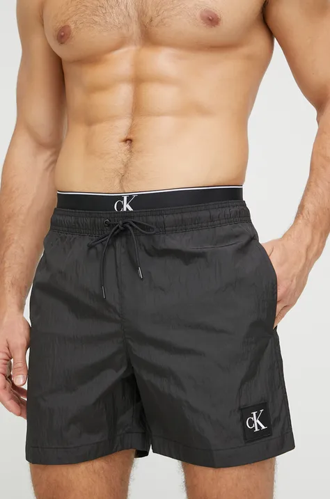 Kratke hlače za kupanje Calvin Klein boja: crna