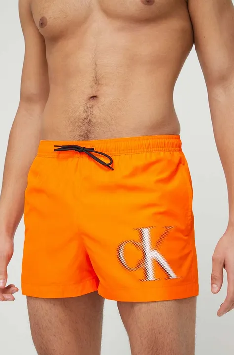 Calvin Klein szorty kąpielowe kolor pomarańczowy