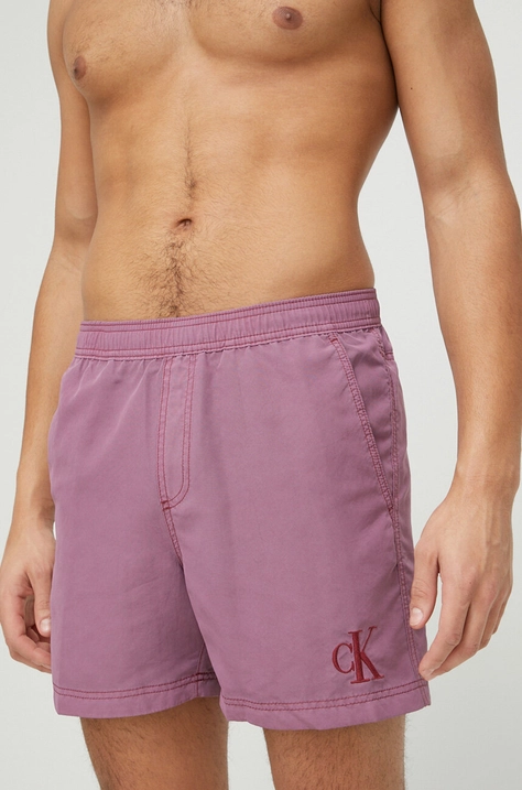 Calvin Klein pantaloni scurti de baie culoarea violet