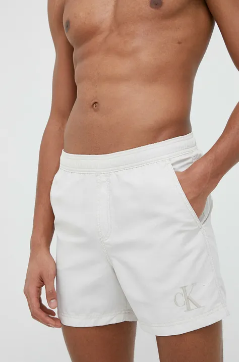 Kratke hlače za kupanje Calvin Klein boja: siva