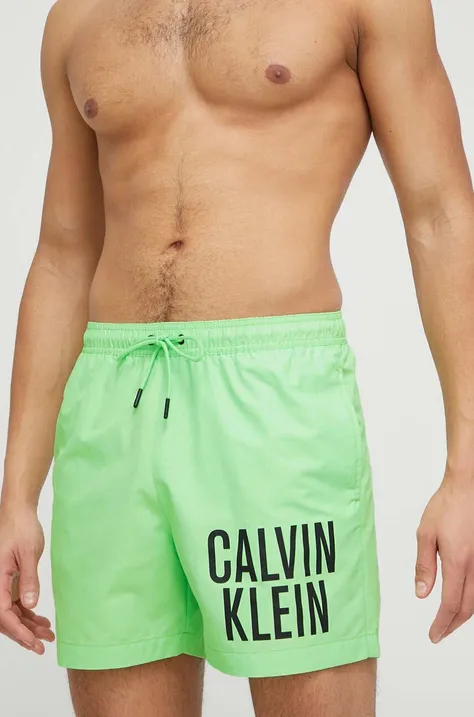 Kratke hlače za kupanje Calvin Klein boja: zelena
