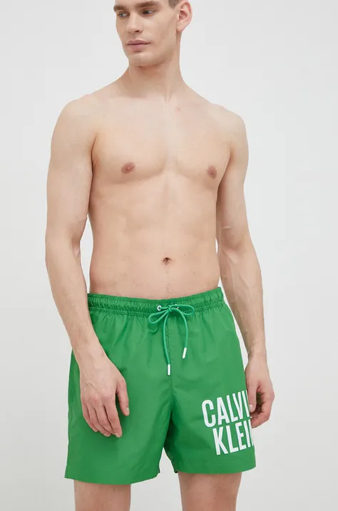 Kopalne kratke hlače Calvin Klein zelena barva