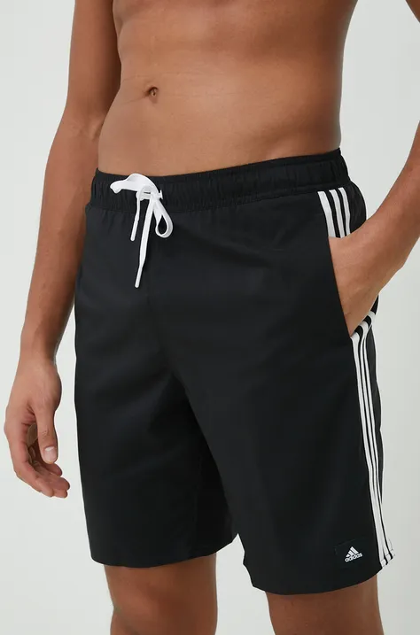 Plavkové šortky adidas Performance 3-Stripes CLX čierna farba