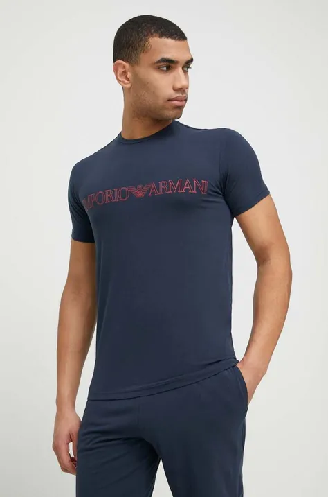 Emporio Armani Underwear piżama męska kolor granatowy wzorzysta