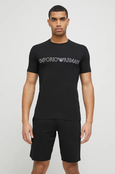 Emporio Armani Underwear piżama męska kolor czarny wzorzysta