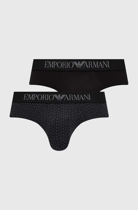 Slip gaćice Emporio Armani Underwear 2-pack za muškarce, boja: crna