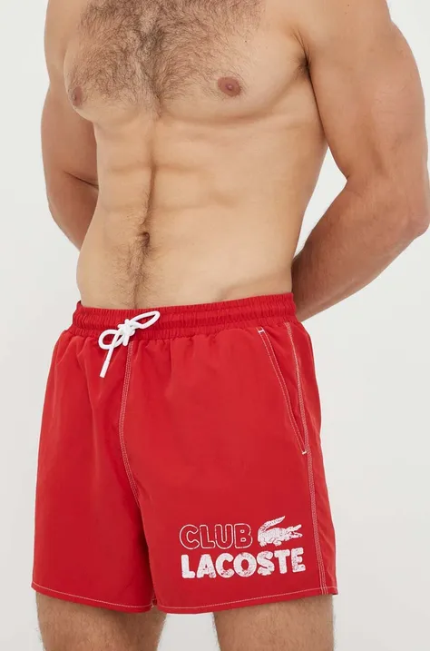 Kratke hlače za kupanje Lacoste boja: crvena, MH5637-6H5