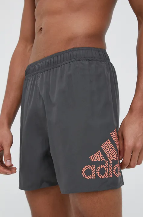 Plavkové šortky adidas Performance šedá farba