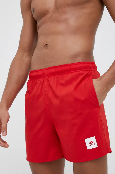 Σορτς κολύμβησης adidas Performance Solid CLX χρώμα: κόκκινο