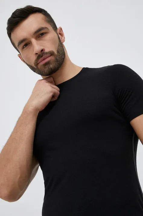 Funkcionalna kratka majica Icebreaker Anatomica črna barva