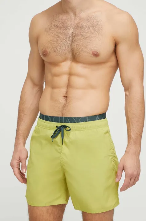 Plavkové šortky Armani Exchange zelená farba