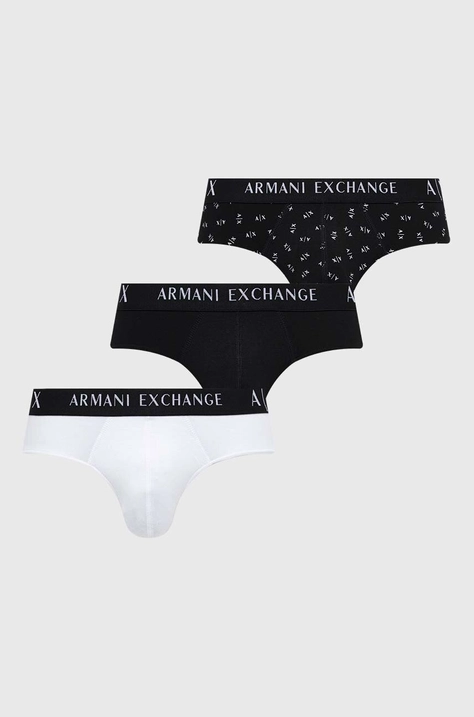 Slip gaćice Armani Exchange 3-pack za muškarce, boja: crna