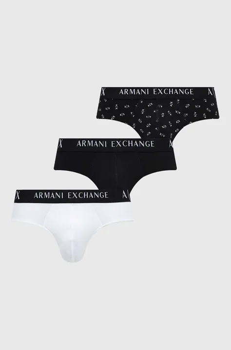 Armani Exchange slipy 3-pack męskie kolor czarny