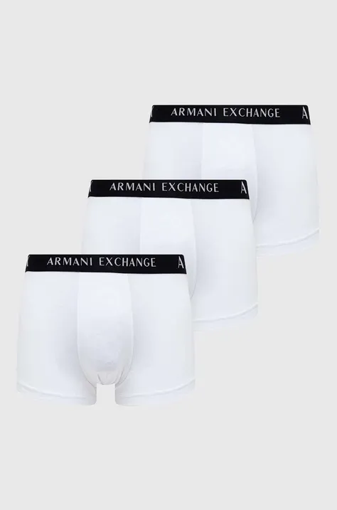 Bokserice Armani Exchange 3-pack za muškarce, boja: bijela