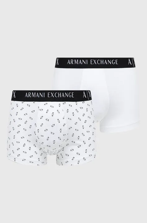 Boxerky Armani Exchange 2-pak pánske, biela farba