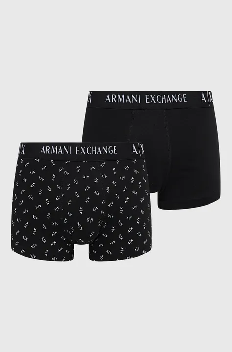 Armani Exchange bokserki 2-pack męskie kolor czarny