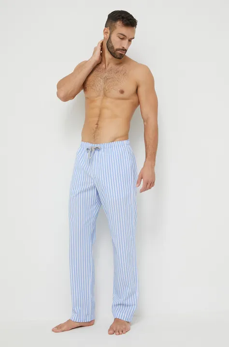 GAP spodnie piżamowe bawełniane kolor niebieski wzorzysta