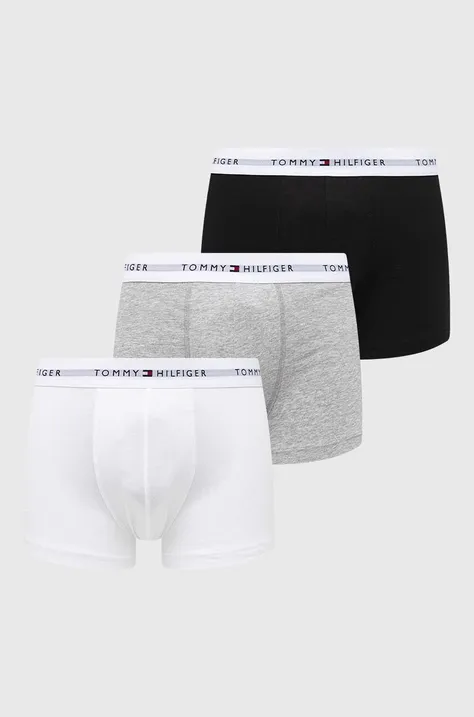 Boxerky Tommy Hilfiger 3-pack pánské, šedá barva, UM0UM02761