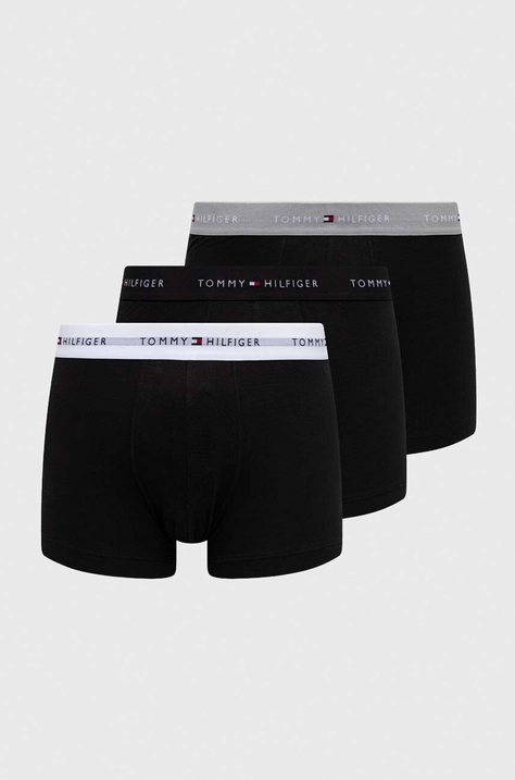 Boxerky Tommy Hilfiger 3-pack pánské, šedá barva, UM0UM02763