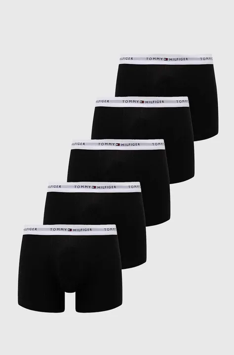 Boxerky Tommy Hilfiger 5-pak pánske,čierna farba,UM0UM02767