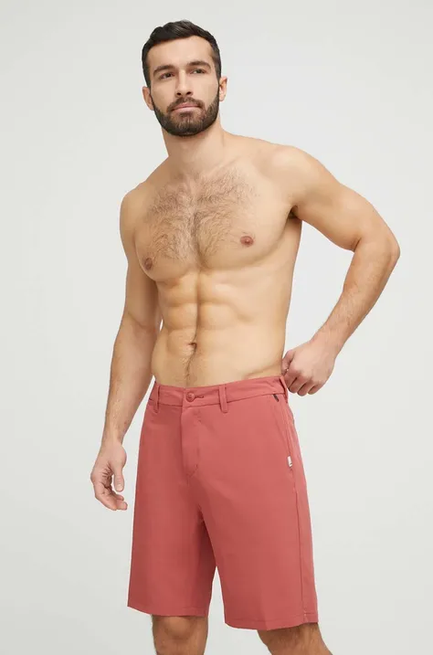 Kratke hlače za kupanje Quiksilver za muškarce, boja: crvena, glatki materijal