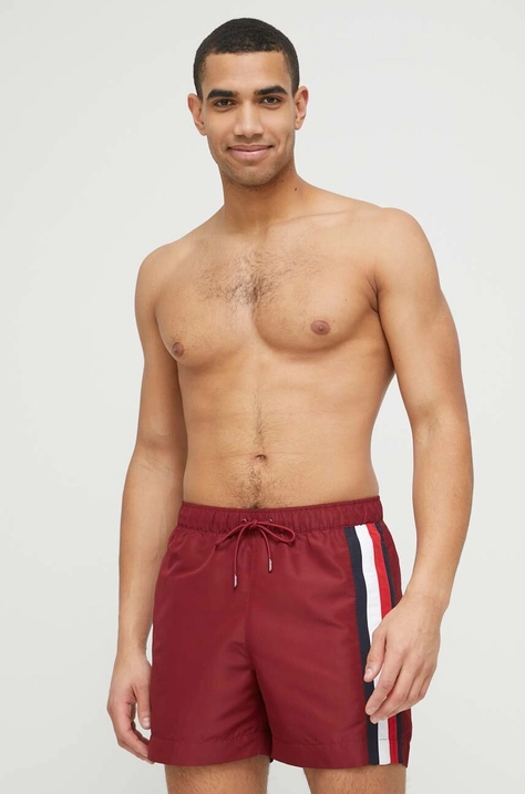 Tommy Hilfiger pantaloni scurti de baie culoarea bordo