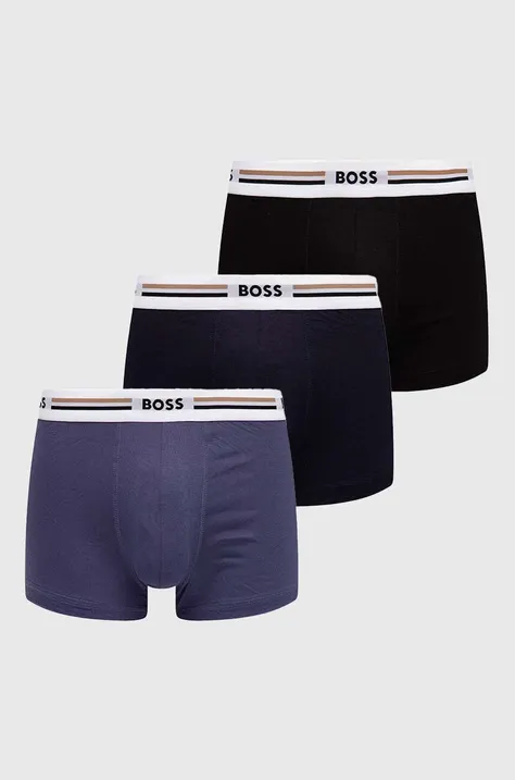 Boxerky BOSS 3-pack pánské, černá barva, 50492200