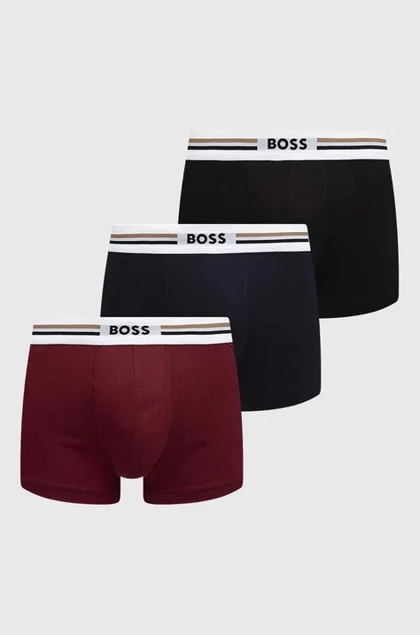 Боксери BOSS 3-pack чоловічі колір бордовий