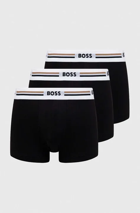 Боксери BOSS 3-pack чоловічі колір чорний