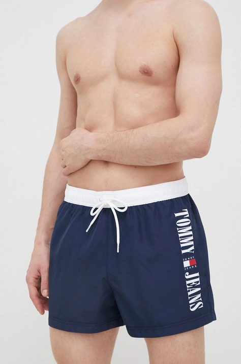 Tommy Jeans pantaloni scurti de baie culoarea albastru marin