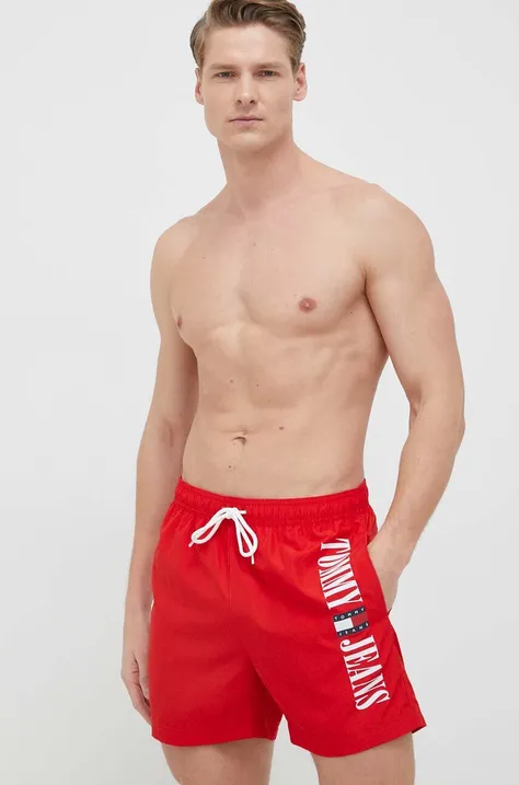 Kratke hlače za kupanje Tommy Jeans boja: crvena