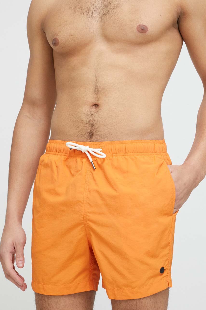 Superdry szorty kąpielowe kolor pomarańczowy