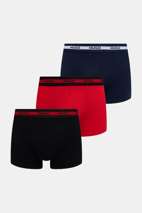 HUGO bokserki dopasowane męskie bawełniane z elastanem TRIPLET PLANET 3-pack multicolor 50492375