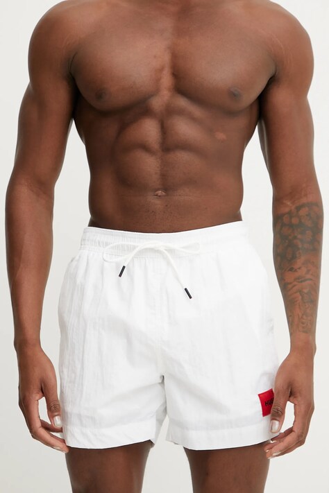 HUGO pantaloni scurti de baie culoarea alb