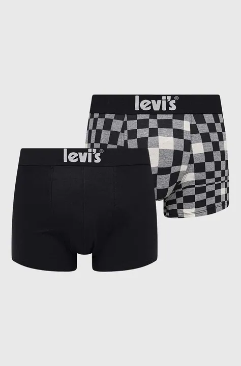 Boxerky Levi's 2-pack pánské, černá barva