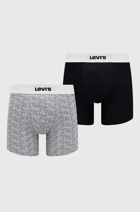 Boxerky Levi's 2-pack pánské, černá barva