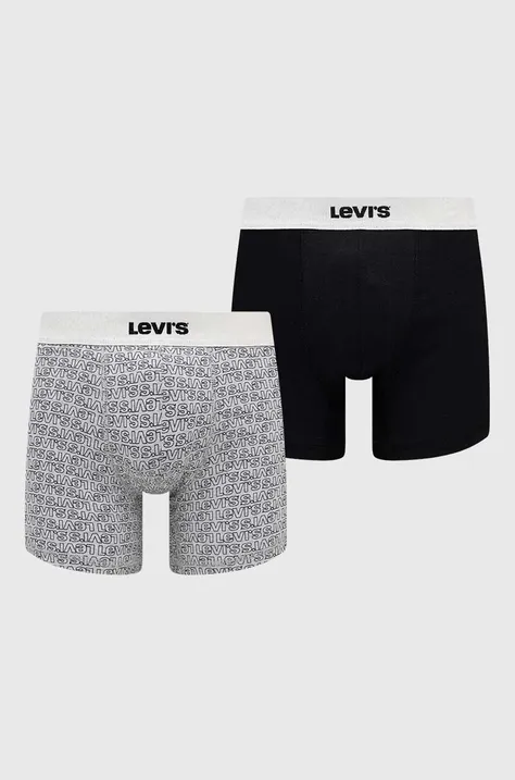 Bokserice Levi's 2-pack za muškarce, boja: crna