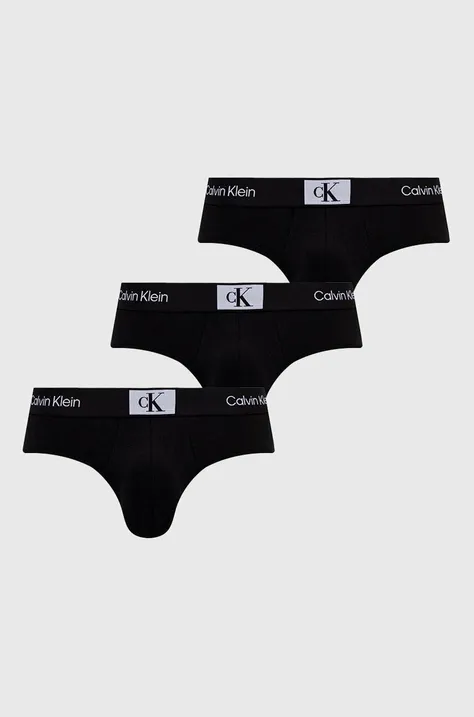 Calvin Klein Underwear slipy 3-pack męskie kolor czarny