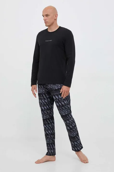 Піжама Calvin Klein Underwear чоловіча колір чорний візерунок