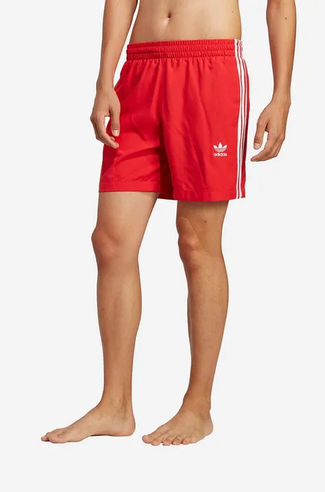 Плувни шорти adidas Originals Adicolor 3-Stripes в червено