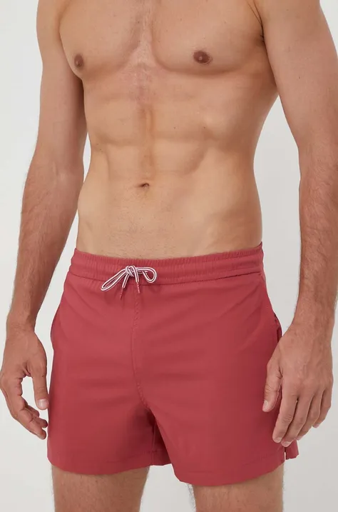 Kopalne kratke hlače Abercrombie & Fitch rdeča barva