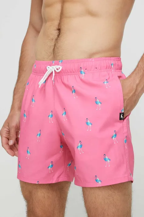 Hollister Co. pantaloni scurti de baie culoarea roz