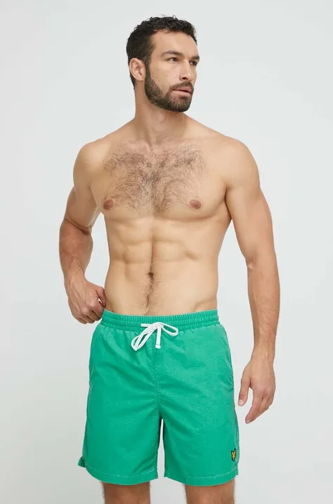 Kopalne kratke hlače Lyle & Scott zelena barva