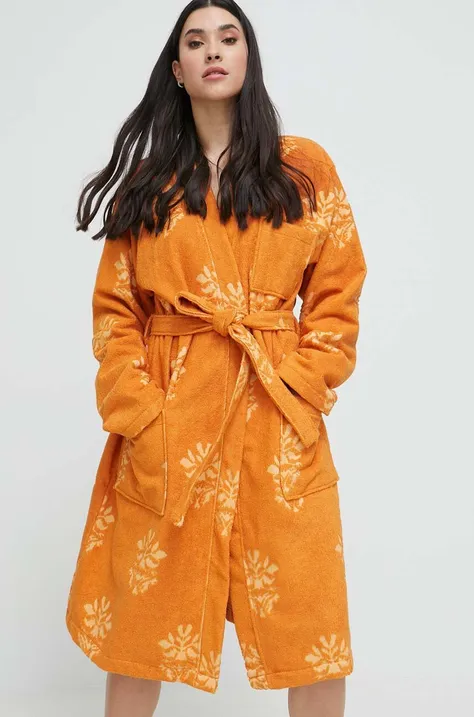 Бавовняний халат OAS колір помаранчевий