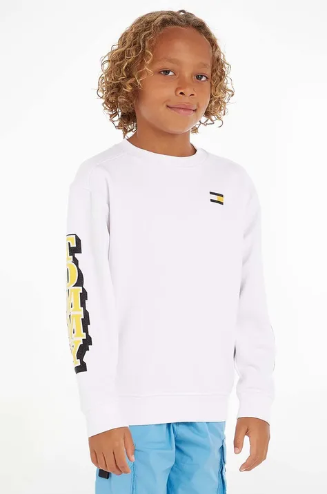 Tommy Hilfiger bluza dziecięca kolor biały z nadrukiem