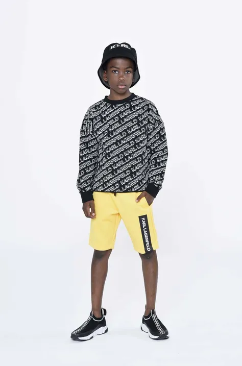 Karl Lagerfeld bluza dziecięca kolor czarny wzorzysta