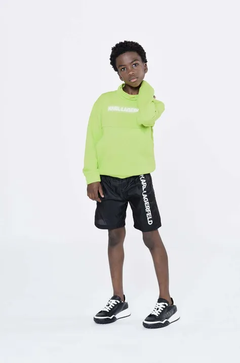 Παιδική μπλούζα Karl Lagerfeld χρώμα: πράσινο