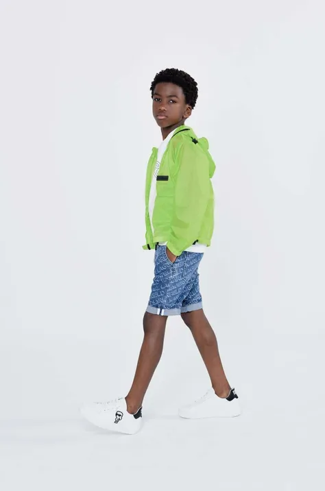 Otroška jakna Karl Lagerfeld zelena barva