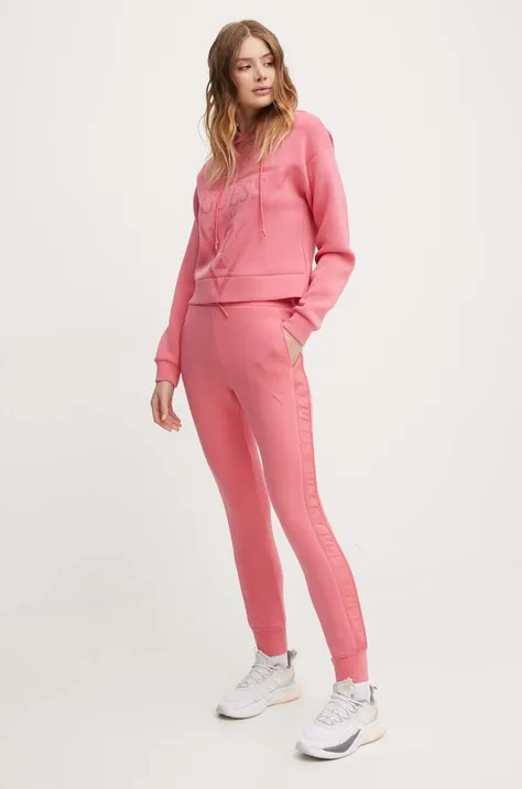 Μπλούζα Guess NEW ALISA χρώμα: ροζ, με κουκούλα, V2YQ08 K7UW2